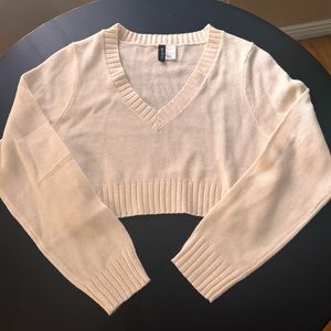 Cream crop sweater from H & M